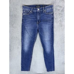 Lucky Brand Jeans Womens 8/29 Dark Wash Blue Bridgette High Rise Skinny Frayed